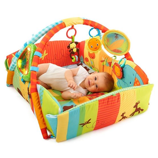 Bright Starts Swingin' Safari Play Place Activity Play Mat with a Toy Arch