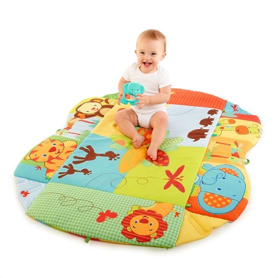Bright Starts Swingin' Safari Play Place Activity Play Mat with a Toy Arch