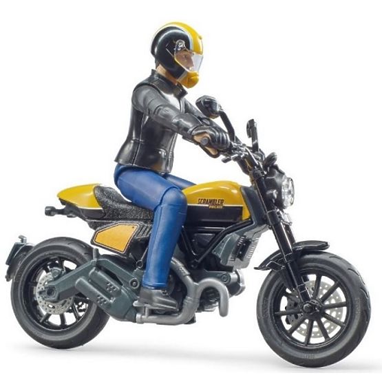 Bruder 63053 BWORLD Motorcycle Scrambler Ducati Cafe Racer with Rider