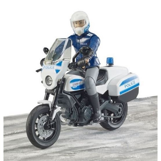 Bruder BWORLD Police Motorcycle Ducati Scrambler with Rider