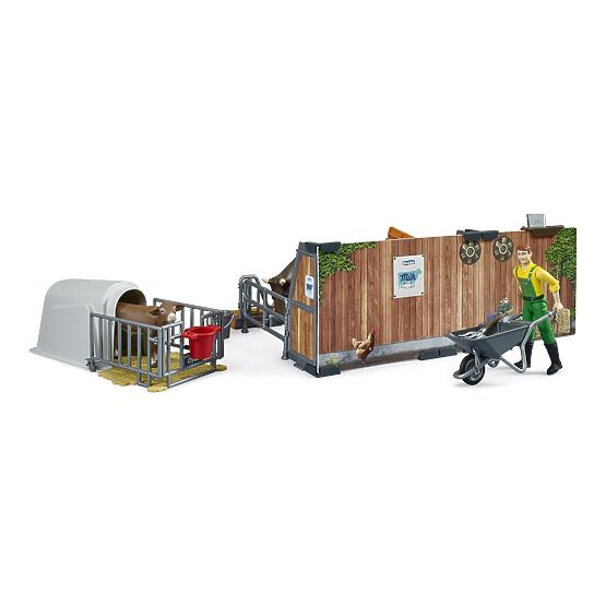 Bruder Cattle Stable with Figures and Accessories