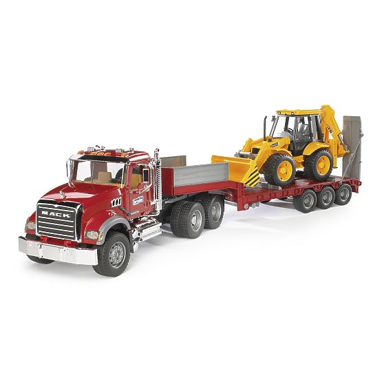 Bruder MACK Granite Truck with Trailer and JCB Tractor