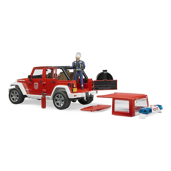 Bruder Red Fire JEEP WRANGLER with Figure and Accessories
