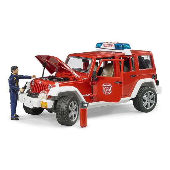 Bruder Red Fire JEEP WRANGLER with Figure and Accessories