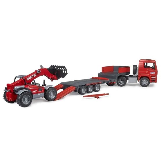 Bruder Truck with Trailer MAN TGA and Manitou Telescopic Loader