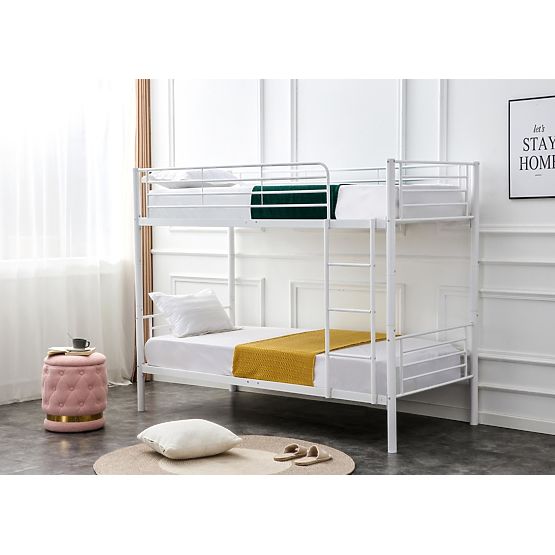Metal bunk bed BUNKY 200x90 cm - white