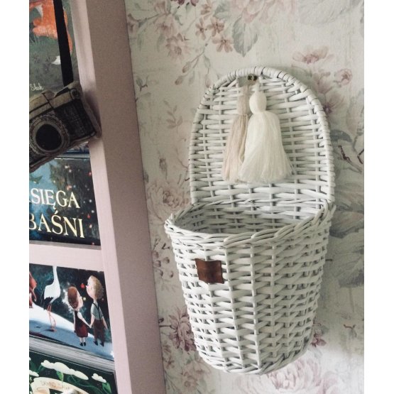 LILU Wicker basket on wall LU - white