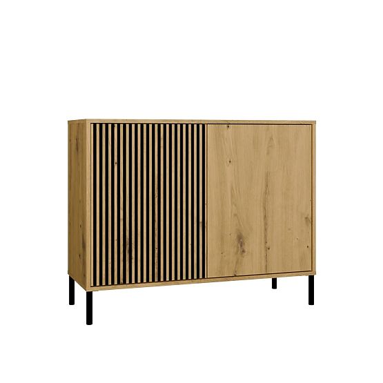 Cabinet with Grooved Front Kamaro 2D Slim / Smooth Artisan Oak Slats