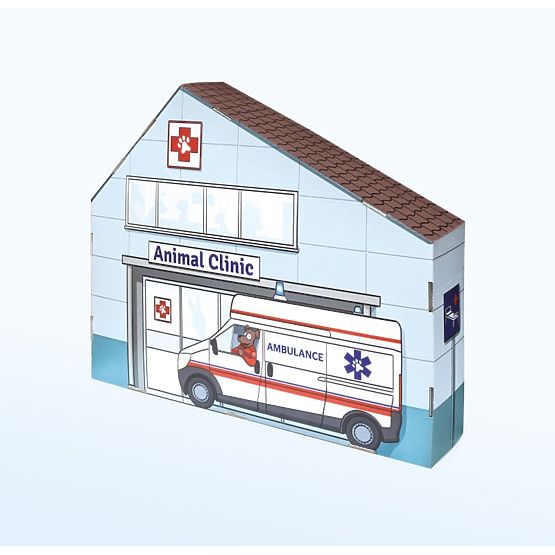 Cardboard veterinary clinic