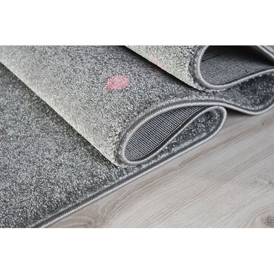 Children's rug HEAVEN silver-gray/ pink