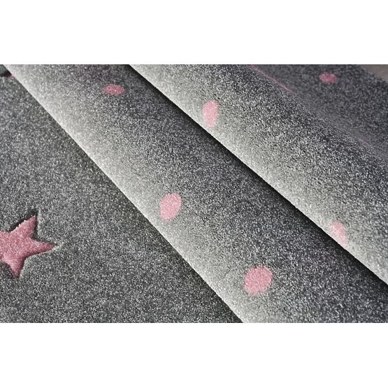 Children's rug HEAVEN silver-gray/ pink