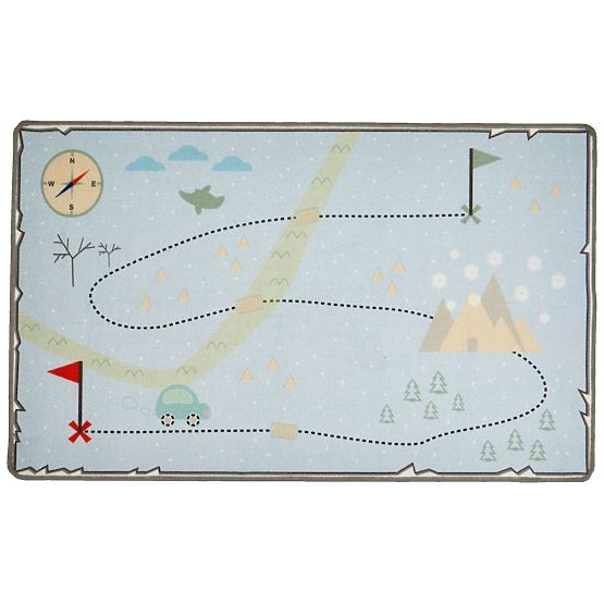 Children's rug Treasure Map - blue