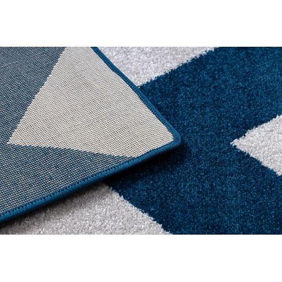 Carpet SKETCH - FA66 Moroccan Clover, Grid, Blue White - Zigzag