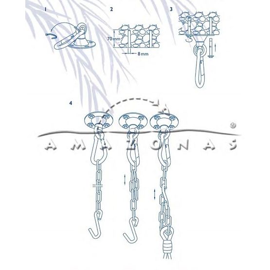 Ceiling hook for mounting hanging chairs