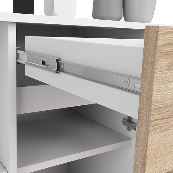 CHEST OF DRAWERS B-17 120 cm 1 DRAWER 1 DOOR PK WHITE / SONOMA