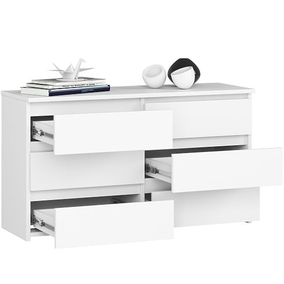 CHEST OF DRAWERS CL100 6 DRAWERS WHITE