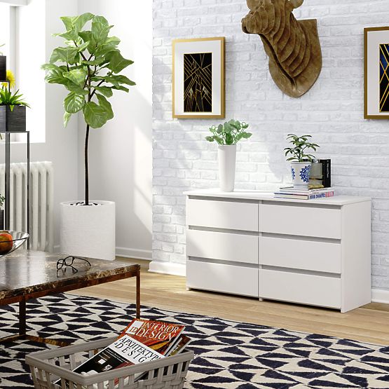 CHEST OF DRAWERS CL100 6 DRAWERS WHITE