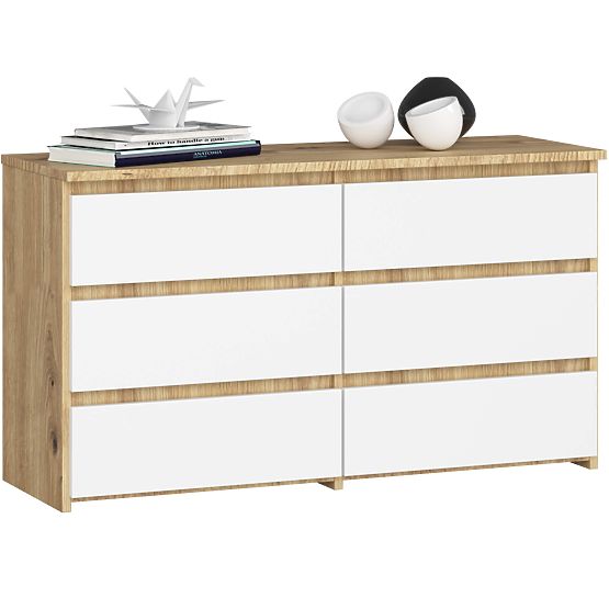 CHEST OF DRAWERS CL100 6DRW PK OAK ARTISAN / WHITE