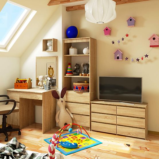 CHEST OF DRAWERS CL100 6SZ PK OAK SONOMA