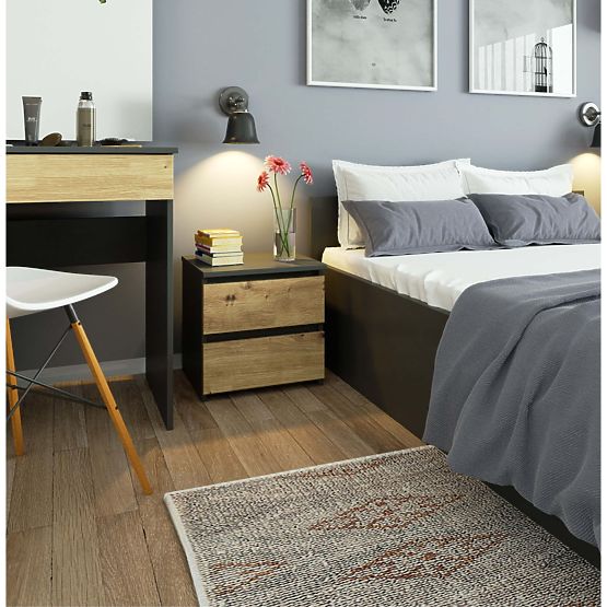 CHEST OF DRAWERS CL2 2SZ CLP PK GRAPHITE GREY / ARTISAN OAK