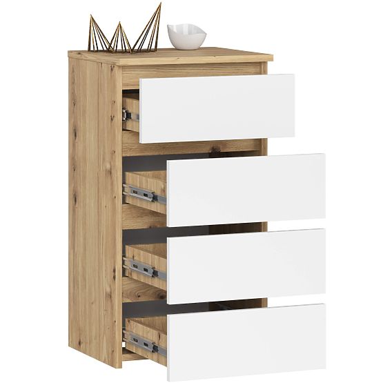 CHEST OF DRAWERS CL4 PK ARTISAN OAK / WHITE