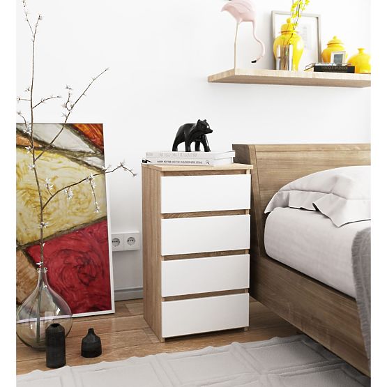 CHEST OF DRAWERS CL4 PK OAK SONOMA / WHITE