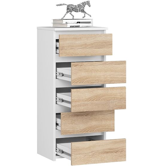 CHEST OF DRAWERS CL5 PK WHITE / OAK SONOMA