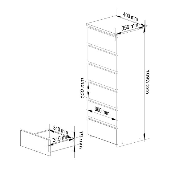 CHEST OF DRAWERS CL6 PK ALDER
