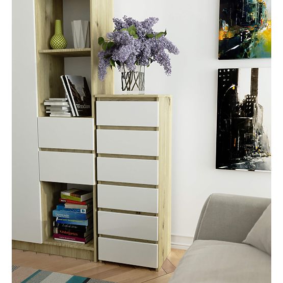 CHEST OF DRAWERS CL6 PK OAK ARTISAN / WHITE