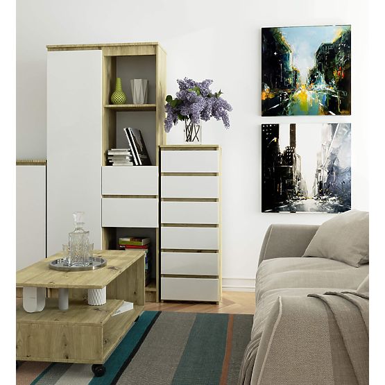 CHEST OF DRAWERS CL6 PK OAK ARTISAN / WHITE