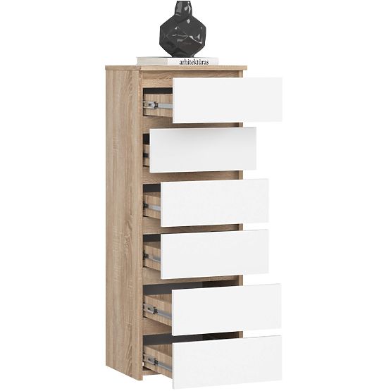 CHEST OF DRAWERS CL6 PK OAK SONOMA / WHITE