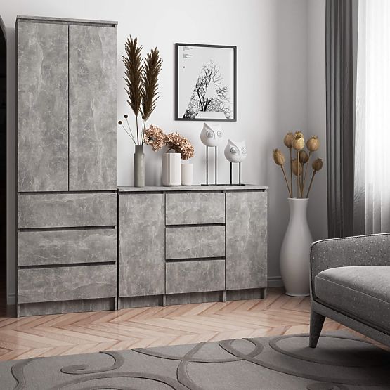 CHEST OF DRAWERS K100 2D 3SZ PK CONCRETE