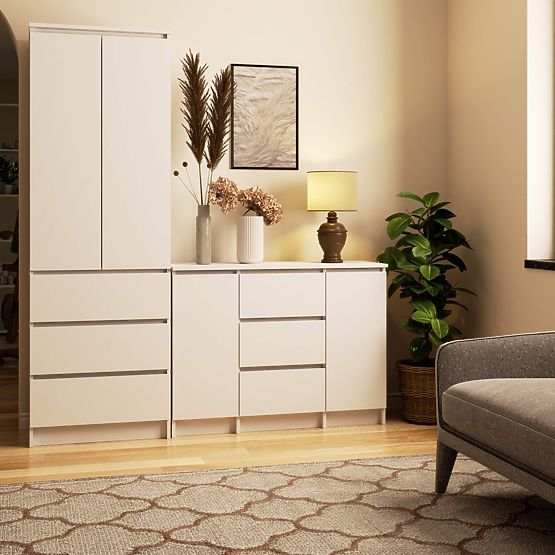 CHEST OF DRAWERS K100 2D 3SZ PK WHITE