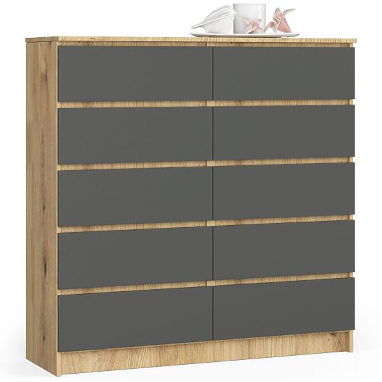 CHEST OF DRAWERS K120 10SZ CLP PK OAK ARTISAN / GRAY