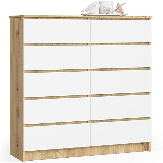 CHEST OF DRAWERS K120 10SZ CLP PK OAK ARTISAN / WHITE