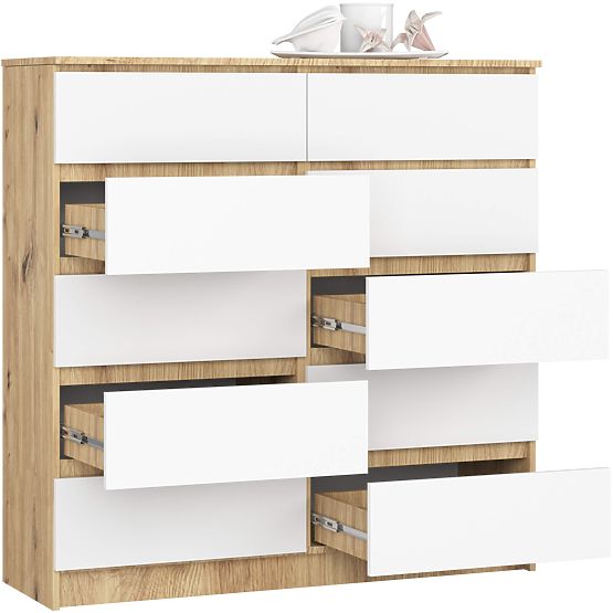 CHEST OF DRAWERS K120 10SZ CLP PK OAK ARTISAN / WHITE