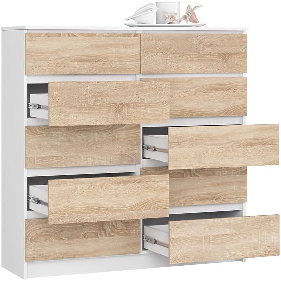 CHEST OF DRAWERS K120 10SZ CLP PK WHITE / SONOMA
