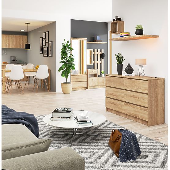 CHEST OF DRAWERS K120 6SZ CLP PK OAK SONOMA