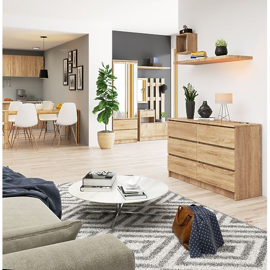 CHEST OF DRAWERS K120 6SZ CLP PK OAK SONOMA