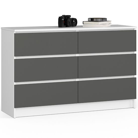 CHEST OF DRAWERS K120 6SZ CLP PK WHITE / GRAY