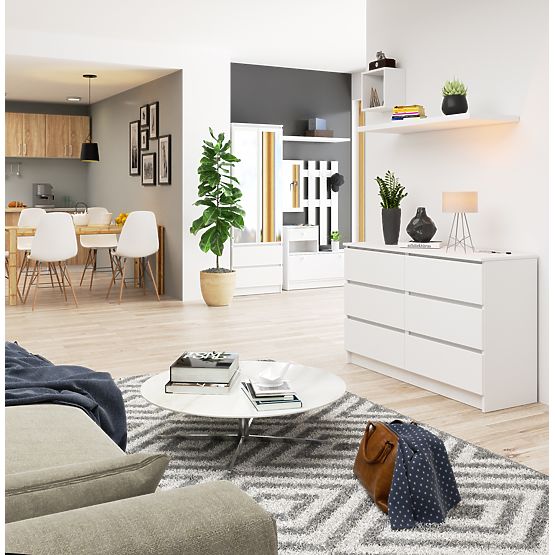 CHEST OF DRAWERS K120 6SZ CLP PK WHITE