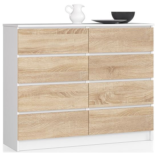 CHEST OF DRAWERS K120 8SZ PK WHITE / SONOMA