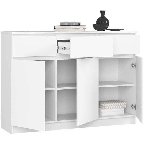 CHEST OF DRAWERS K140 3D 3SZ CLP PK WHITE