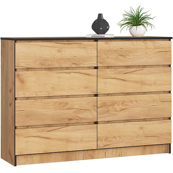 CHEST OF DRAWERS K140 8SZ CLP OAK CRAFT