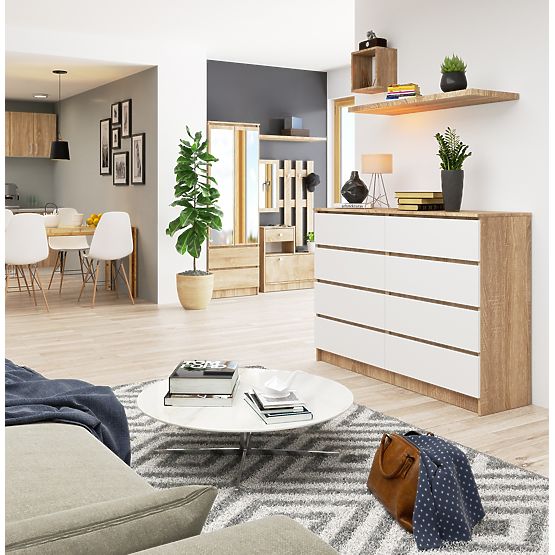 CHEST OF DRAWERS K140 8SZ CLP PK SONOMA / WHITE