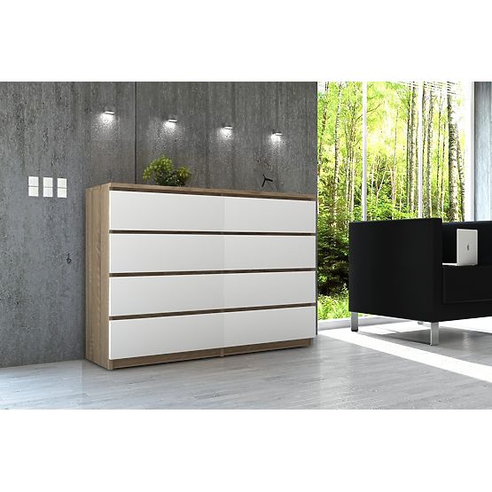 CHEST OF DRAWERS K140 8SZ CLP PK SONOMA / WHITE