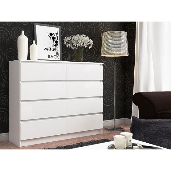 CHEST OF DRAWERS K140 8SZ CLP PK WHITE