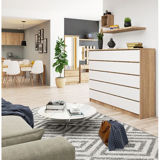 CHEST OF DRAWERS K160 10SZ CLP PK OAK SONOMA / WHITE