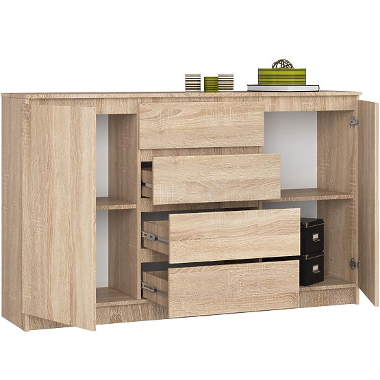 CHEST OF DRAWERS K160 2D 4SZ CLP PK OAK SONOMA