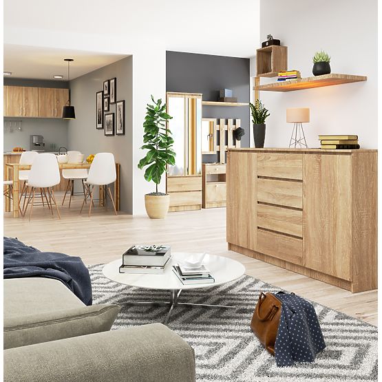 CHEST OF DRAWERS K160 2D 4SZ CLP PK OAK SONOMA